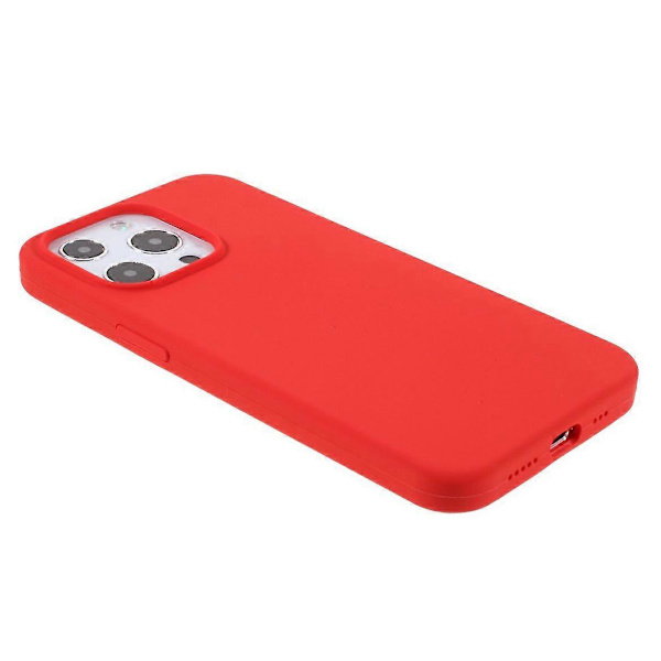 Til iPhone 14 Pro-deksel Solid Silikon Støtsikkert Telefonbakdeksel Red