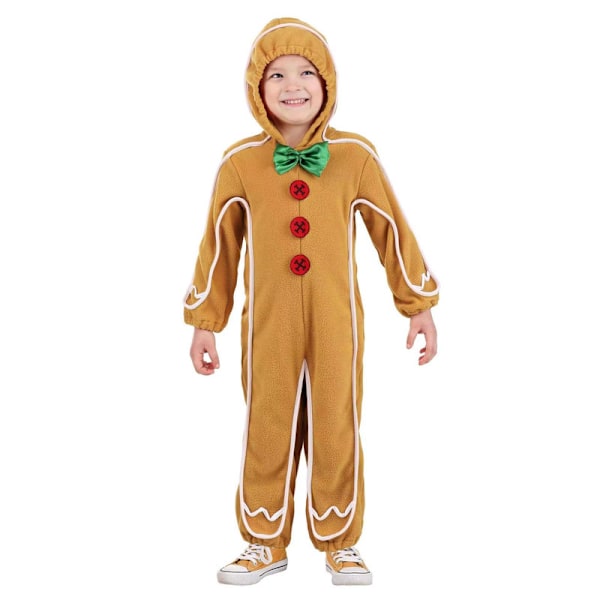 Julemand Gingerbread Mænd Kostume Børn, Gingerbread Mænd Onesie Børn Juleoutfit S