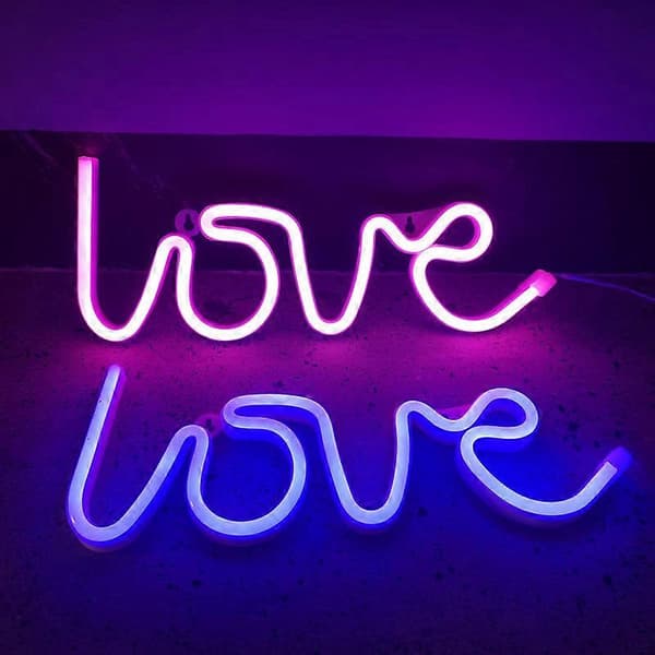 Kærlighed Neon Lysskilt Kunst Væglampe USB/Batteri LED Pink