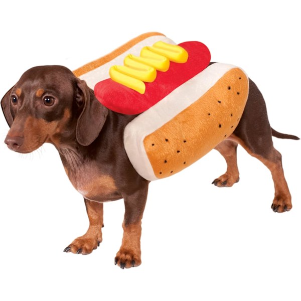 Efterårs- og vinterteddyhunde tøj varm hund hamburger form Halloween forsyninger kæledyr transformation kostume sjov kjole op (S) S