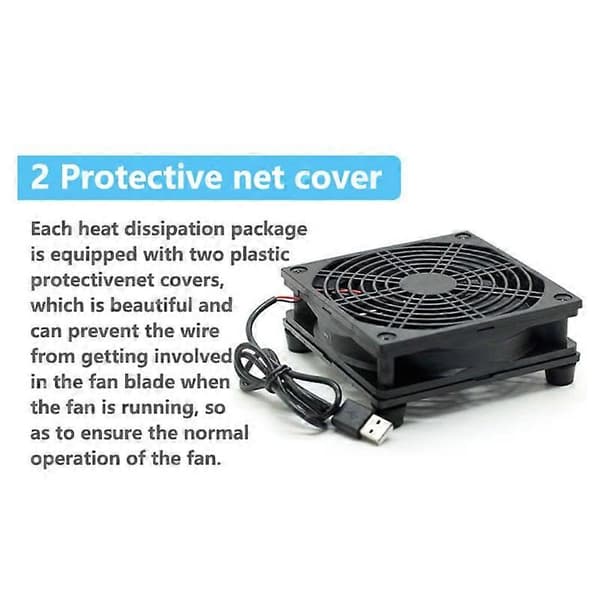 12 cm køleventilator DC 5V USB-strøm Støjsvag ventilator til router