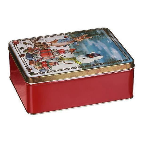 Förvaringsburk Beatrix Potter Julscen Rektangulär Behållare Med Lock Red Onesize