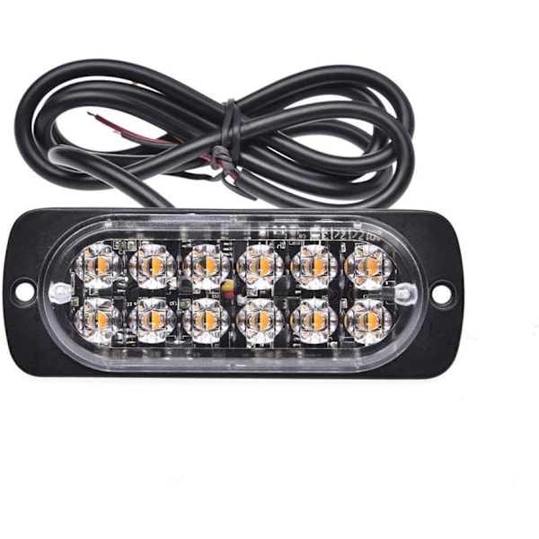 Super Lysstærk Rød 12-LED 12-24V Bil Lastbil Advarsel Alarm Nød Byggeri Vandtæt Blinkende Advarsels Stroboskop Kofanger Grill Baglygte Arbejdslys 12 LED Red