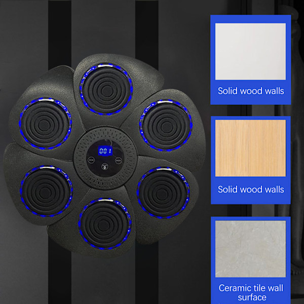 Smart Musik Boksemaskine Vægmontering Bluetooth Kompatibelt Træningsudstyr Med Boksehandsker Sort Sort Black Wind Car Model