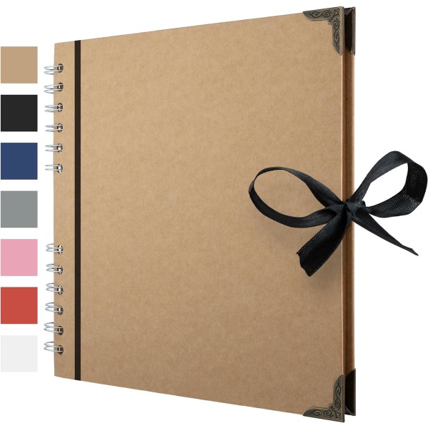 Scrapbook Album 60 pages (21 x 21 cm) brown thick kraft paper scrapbook perfect for your scrapbooking arts and crafts projects