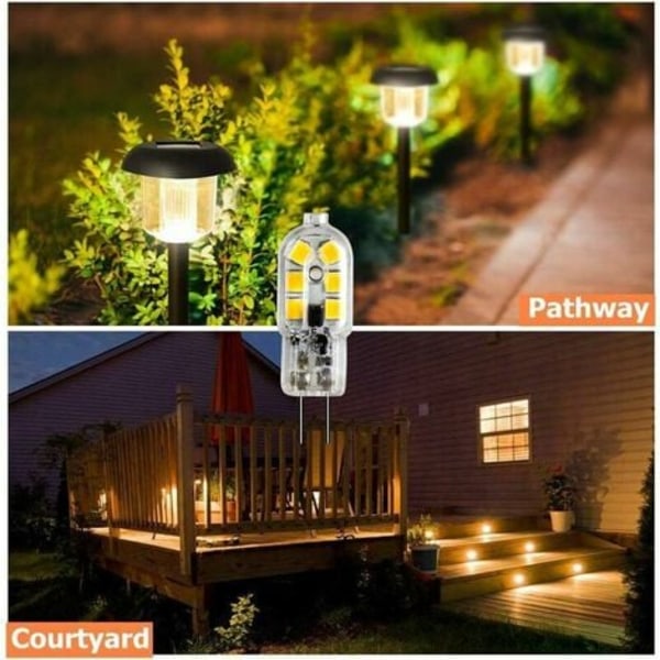 G4 LED-lampa 12V, 1W motsvarande 10W halogenlampa, flimmerfri 200LM, varmvit 3000K, 360° spridningsvinkel, ej dimbar, 10-pack