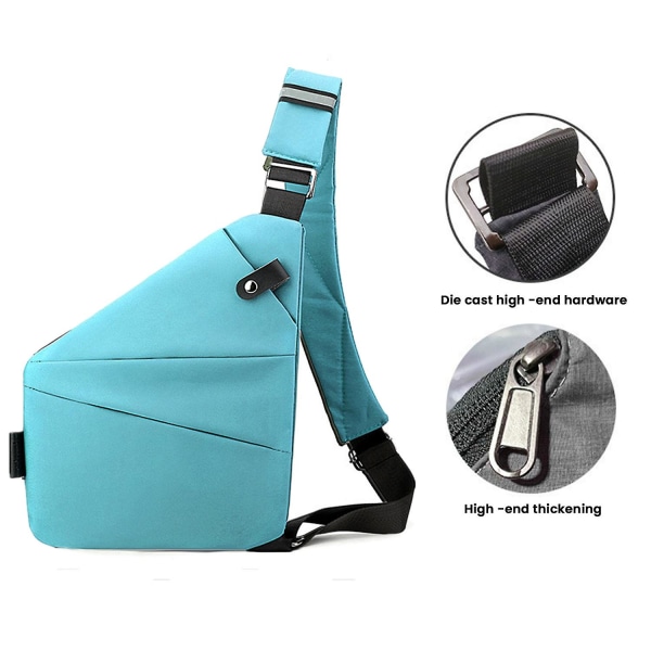 2024 NYA Wander Plus Anti-stöld Resväska Slim Sling Bag Cross Body Resväska Sky Blue