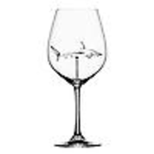 Rödvinsglas med Haj Inuti Bägare Klart Glas Hem Bar Party