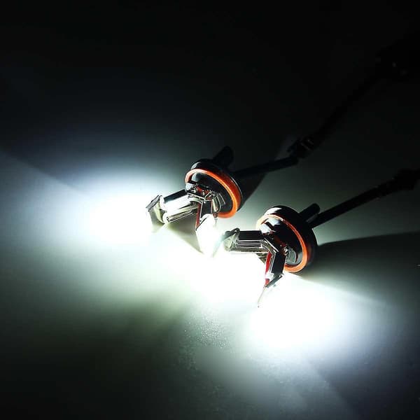2 stk. bil LED Angel Eye lys 6000k H8 pære til E82 E87 E90 E91 E92 E93 E60 E61 E63 E70 X5 E71 black