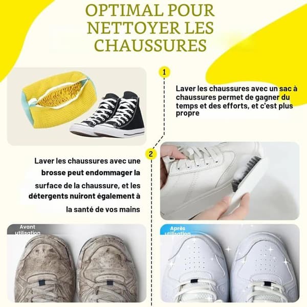 2 stk. vaskepose til sko og vaskemaskiner, pose til vask af sneakers, vaskepose til sko, skovaskepose