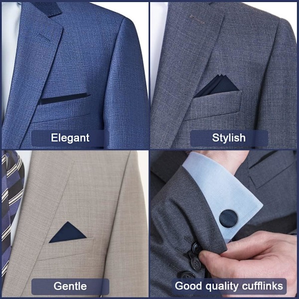 Fluga för män, Klassisk enfärgad fluga för män, Satin Smokingfluga, Justerbar formell fluga för fest, bröllop 3pcs-Navy blue