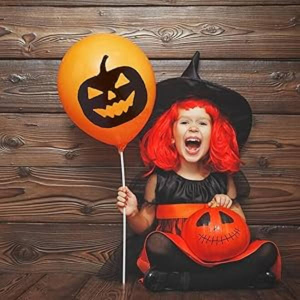 Halloween Dekorationssats, 36 Halloween Ballonger, Svarta och Vita och Orange Ballonger Orange