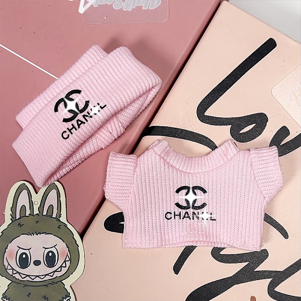 1 LABUBU-dräkt, C:s rosa set (hatt + tröja)^^ou 7