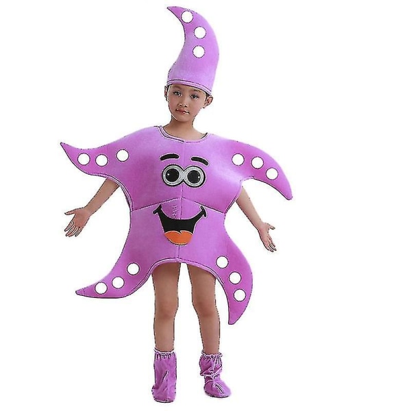 Barn Skola Hemmafest Sjöstjärna Cosplay Kostym För Pojkar Flickor Baby Wear Havsdjur Stjärna Scenkläder Dansdräkt Purple 160 cm