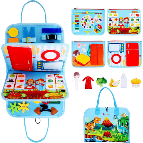 Montessori-leker, førskolelæringsaktiviteter pedagogisk leketøy - Travel Sensory Toy for 1-6 år gamle småbarn