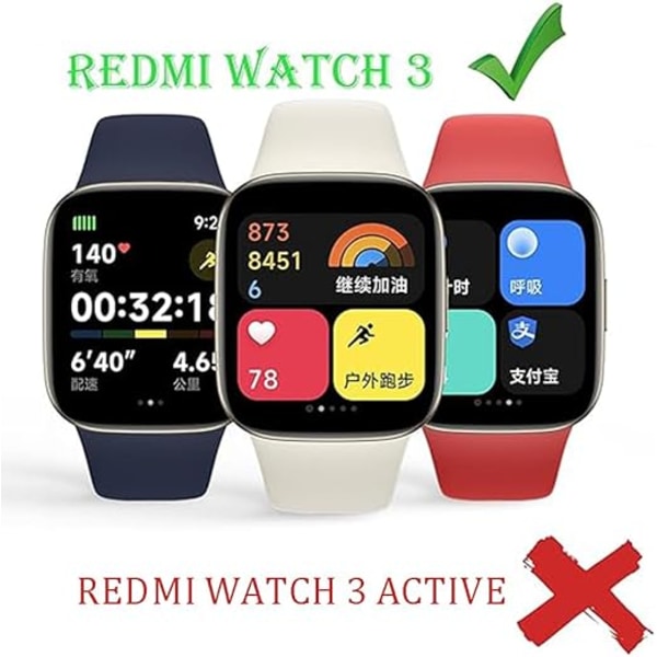 Sportrem för Redmi Watch 3, Alternativt silikonarmband för Redmi Watch 3.