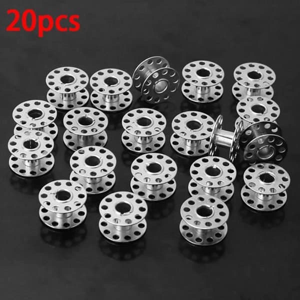 Spolar i metall för symaskiner - 20-pack - Silver