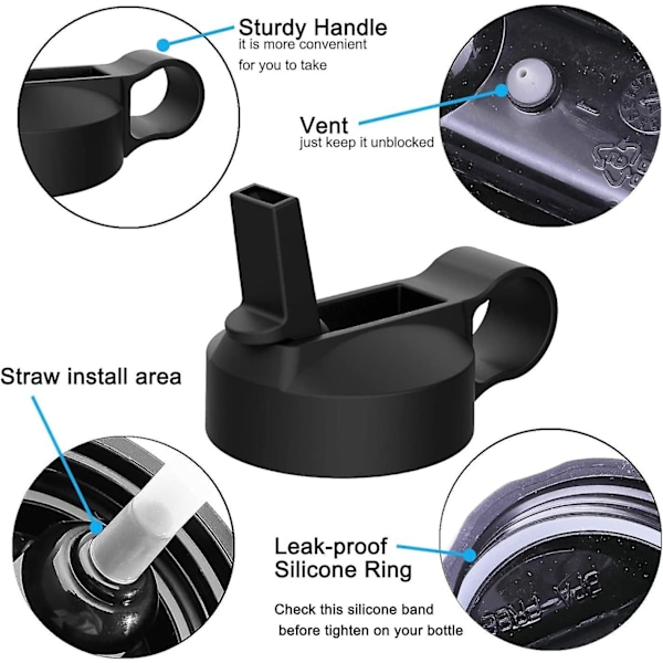 Sugrör och lock för Hydro Flask Wide Mouth och andra märken av isolerade vattenflaskor