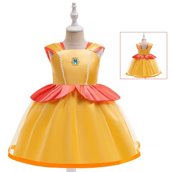 Daisy Princess Kjole Til Jenter Anime Spill Kostyme Prinsesse Rollespill Maskerade Kjole Barn Tutu Skjørt Halloween Karneval Klær ASMR09 ASMR090 4-5Y Size 110