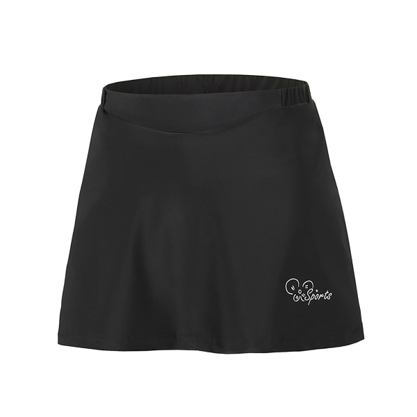 Kaesi Cykelshorts kjol Hög elasticitet Stötsäker Andas Print Yoga Shorts Kjol för träning Black L