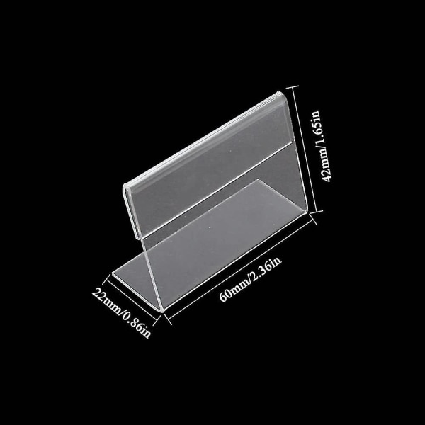 20 stk Mini Akryl Skilt Pris Display Holder Liten Display Stativ L-Form Display Holder For Hjemmekontor, Skoler