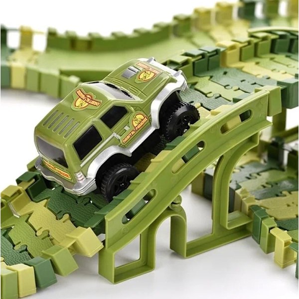 Stor bilbane til børn - Dinosaur Grøn Green Green