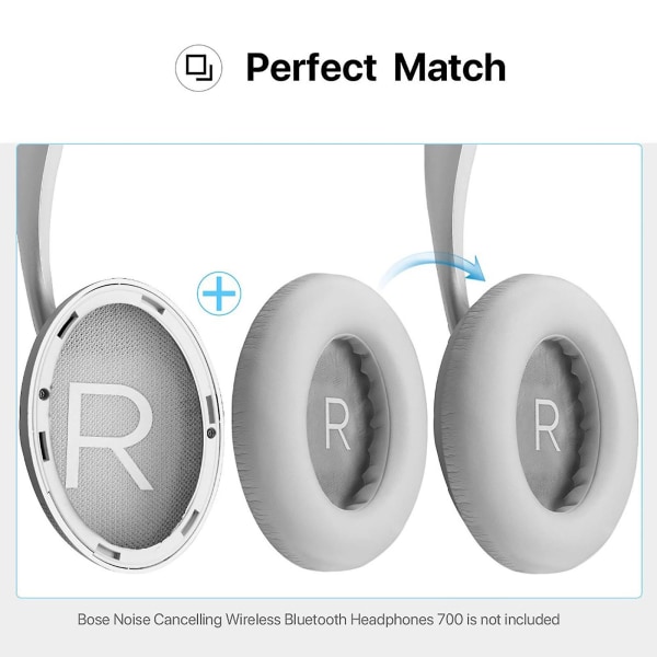 Udskiftning af ørepuder til Bose 700 Nc700 hovedtelefoner Memory Foam ørepuder Høj kvalitet ørepuder Headset læderetui White
