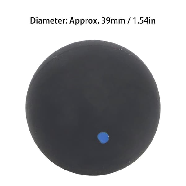 Squashboll 39 mm enkel blå prick gummi utmärkt studs