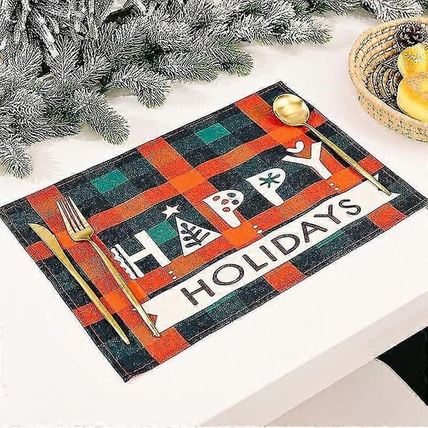 Julbordsunderlägg klassisk rutig design dekorativ rektangulär