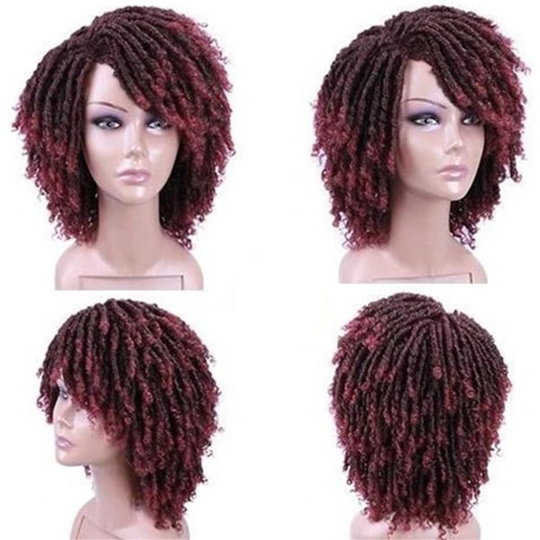 Dreadlock Short Twist Curly Popular Wig Women Medium Length Wig Halloween Party Cosplay