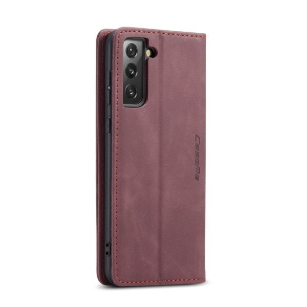 CaseMe Lompakkokotelo Burgundy Korttipaikalla Samsung Galaxy S21 FE Burgundy -puhelimelle
