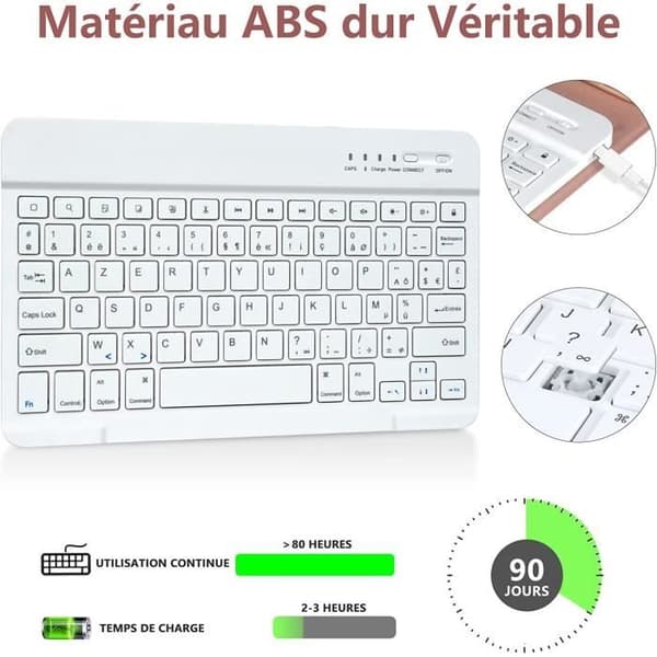 Tastatur - iPad - 10. generasjon - AZERTY - Avtakbart - Trådløst Bluetooth