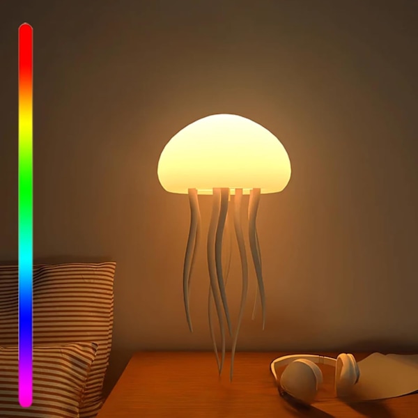 Jellyflow Lampe, Oppladbar Flytende Manetlampe, LED Bærbar RGB Gradient Manetlampe Stemmestyring