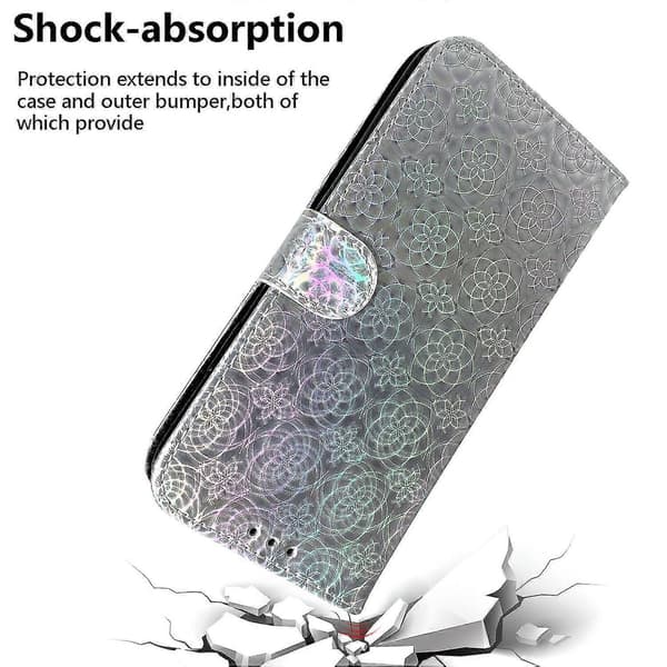 Glittrande mönstrat plånboksfodral för iPhone 15 Pro, ställbart mobilfodral i PU-läder