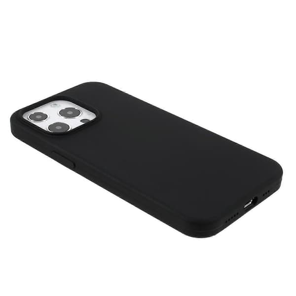 Til iPhone 14 Pro Cover Solid Silikone Stødsikkert Telefon Bagcover Black