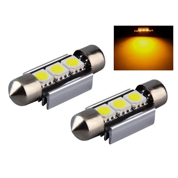 C5W Canbus 39mm Gul-Orange LED projektører SV8.5 8 8 39mm Gul-Orange 2-pack