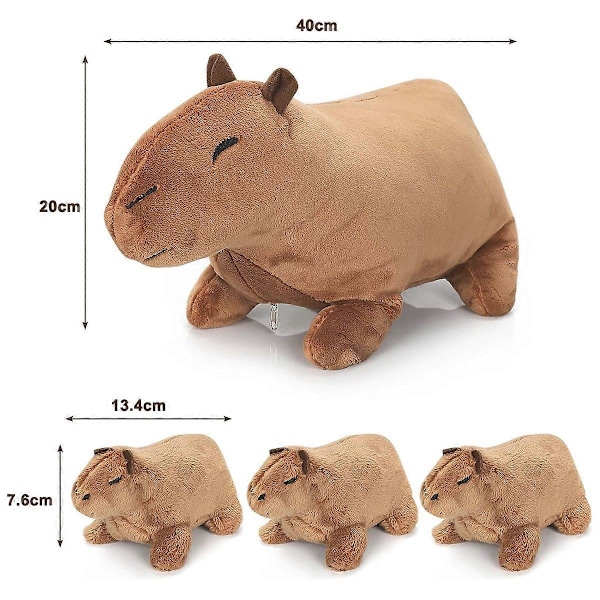 Kapibara Plysch med 4 Små Gnagare Plyschleksaker, Kapibara Vilda Djur Plushie för Flickor Pojkar Jul Födelsedagspresenter