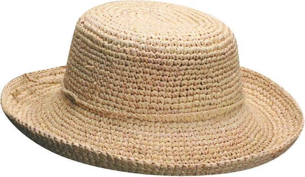 Hæklet Foldbar Raffia Hat til Udendørs Aktiviteter
