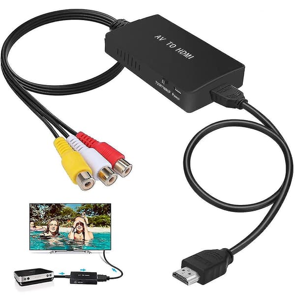RCA til HDMI-omformer, 1080p kompositt til HDMI-adapter