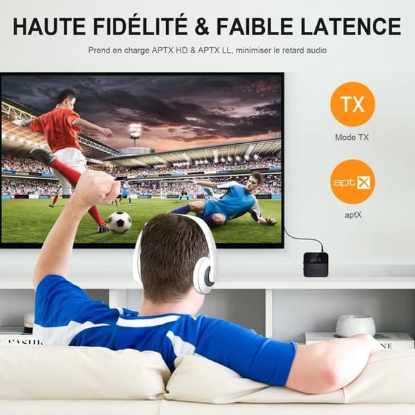 Bluetooth 5.0-sender og -mottaker, Bluetooth-lydadapter, digital optisk sender og 3,5 mm RCA-lydadapter, A[J59]