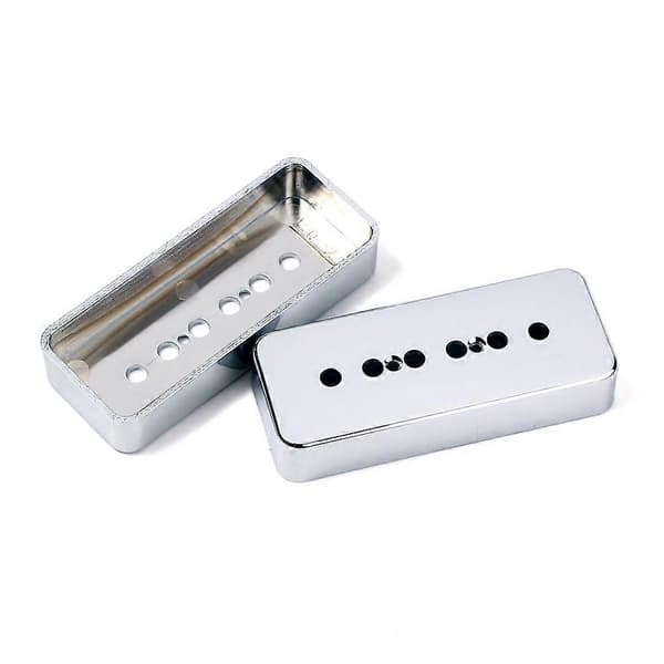 Par P90 Soapbar Pickup Cover Hals & Stall Gitarrmickskydd 50mm Polavstånd (Silver) Silver