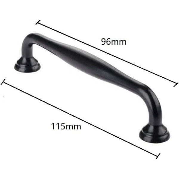 10 x rosetthandtag Dörrhandtag, lådhandtag och knoppar Skåphandtag Möbelhandtag svart (borravstånd 96 mm typ A)