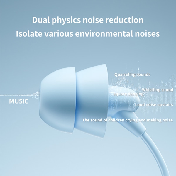 In-ear silikonhörlurar för sömn för sidosovare