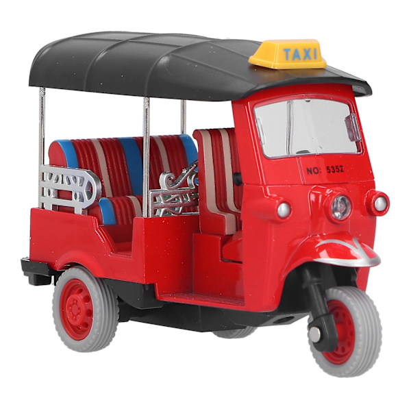 Drag Tillbaka Thailändsk Trehjuling Simulering Legering Tuk Tuk Bilmodell Leksak Barnfordon Leksak Röd Red