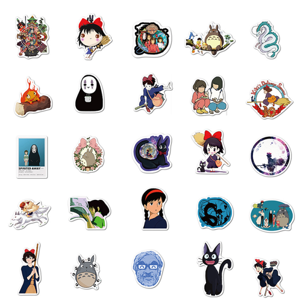 100 stk. Tegneserie Anime Spirited Away Klistremerker Totoro No Face Man 100pcs