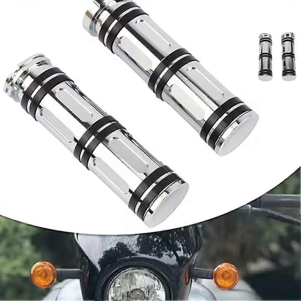 Motorcykelgrepp CNC Hand Universal Styret Silver  Black