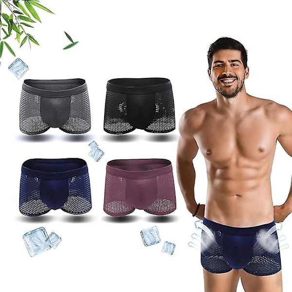 Pusteevne Boxhero Bambus Boxers Herre Bambus Fiber Boxer Shorts Boxhero Bambus Boxer Briefs 4XL