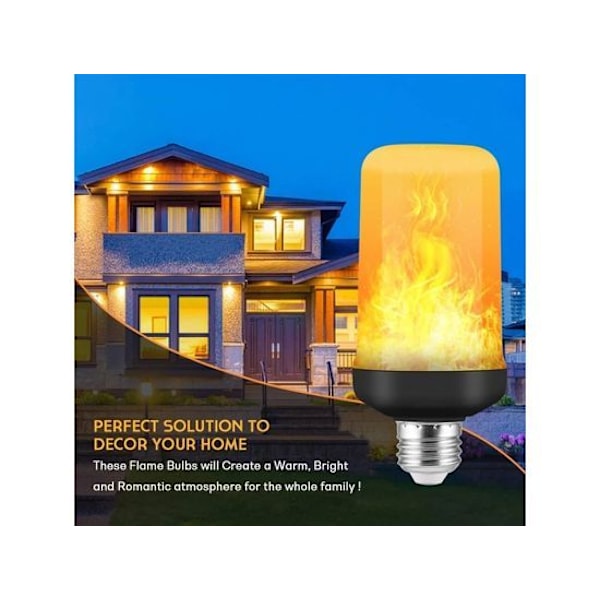 B22 E27 LED Flammeeffekt Lys, 4 Tilstande, Festlige LED Flammeeffekt Lys, Simuleret Ildflammer, Lampe til KTV, Festival, Have, Dekoration E27 4 Mode 9W
