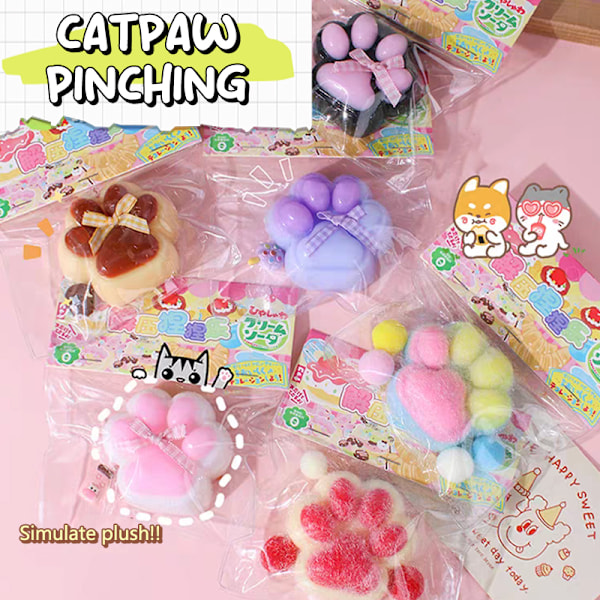 Kattpåtår Mochi Taba Squishy Fidget Leksak Kattpåtår Långsam Återhämtning Stre A3