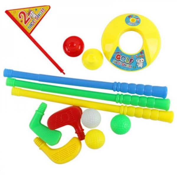 Toddler Golfklubber Sæt Plastik Golfvogn Legetøj Golf Øvelsessæt